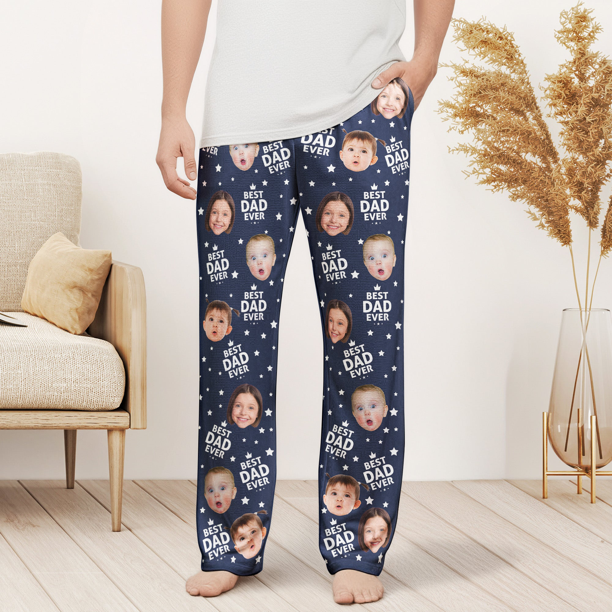 Best Dad Ever Personalized Photo Lounge Pants