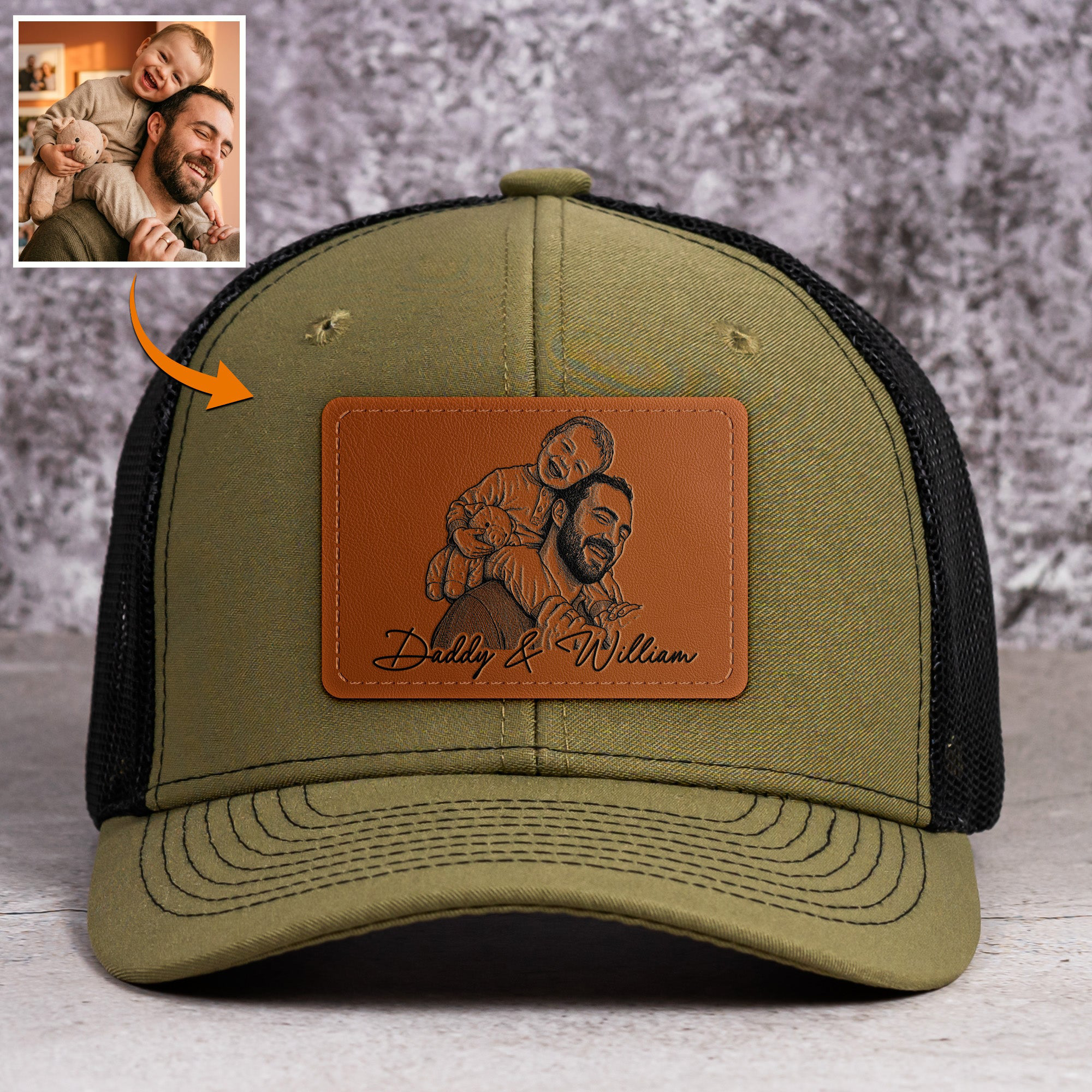 Custom Photo Sketch Line Art Personalized Cap