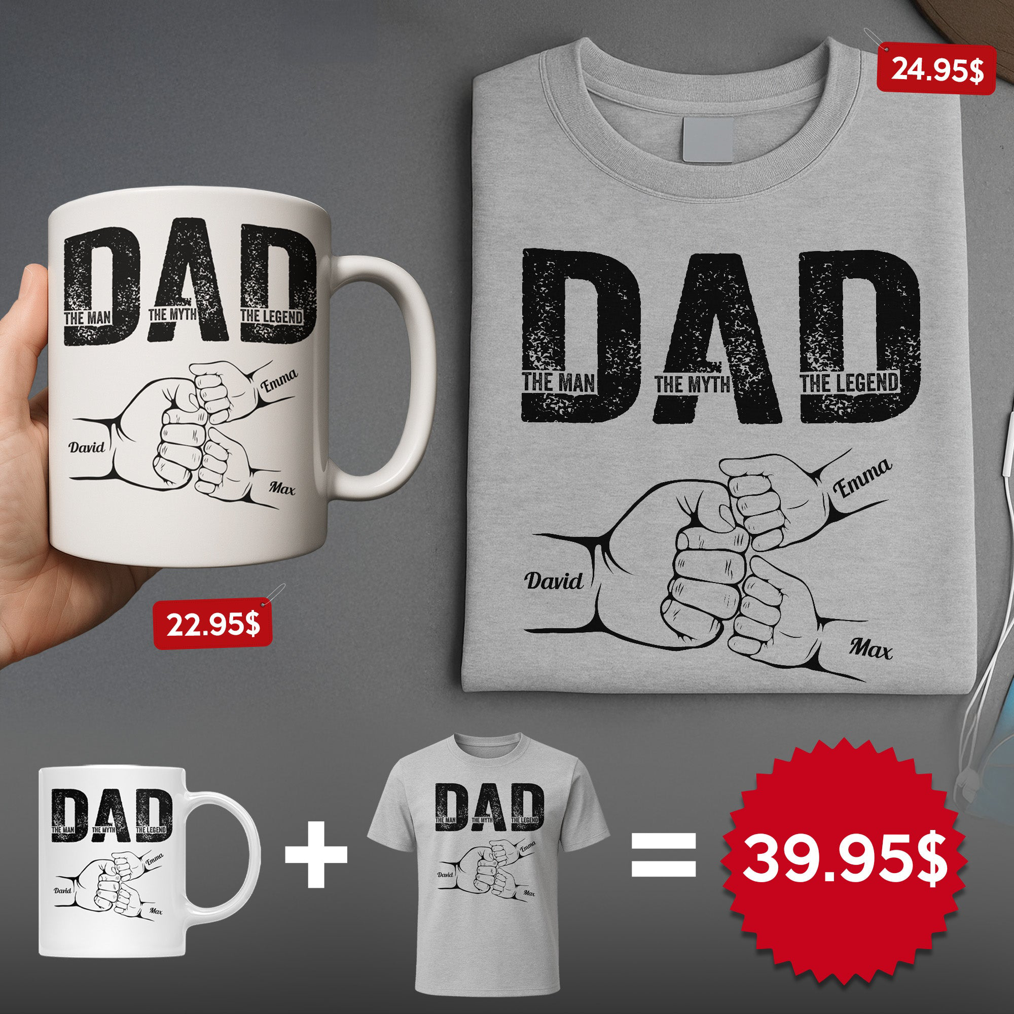 Dad The Man The Myth The Legend Custom Gift Set