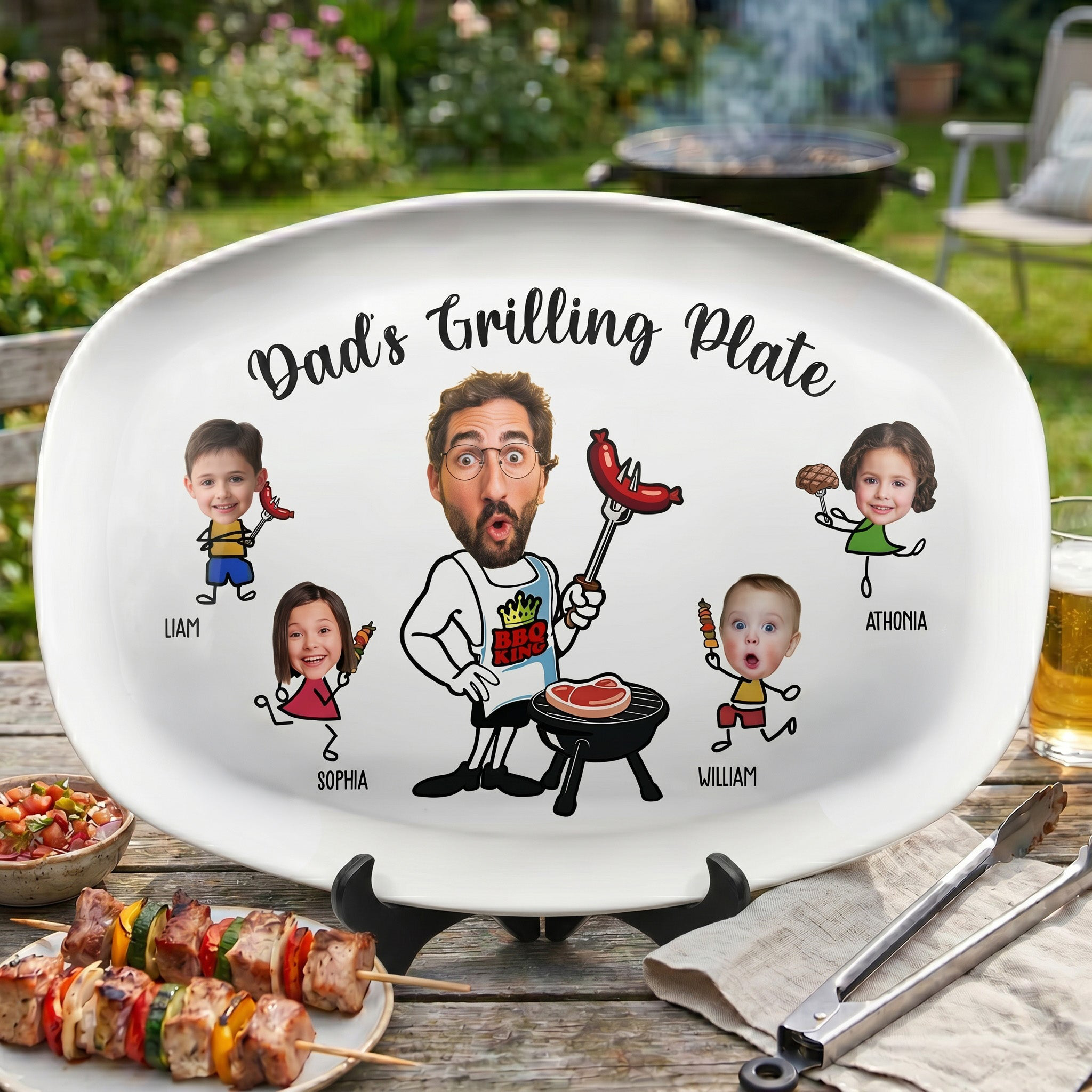 Daddy Grilling Personalized Photo Platter