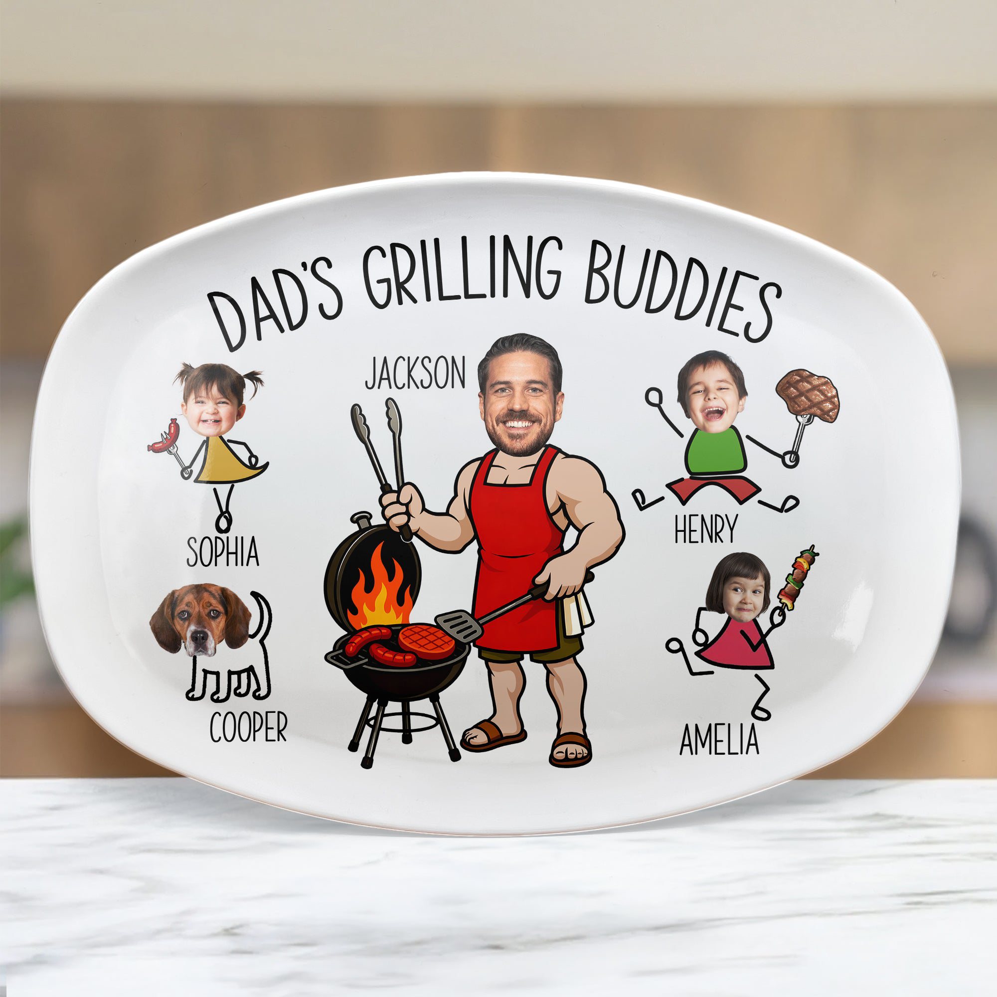 Dads Grilling Buddies Personalized Platter