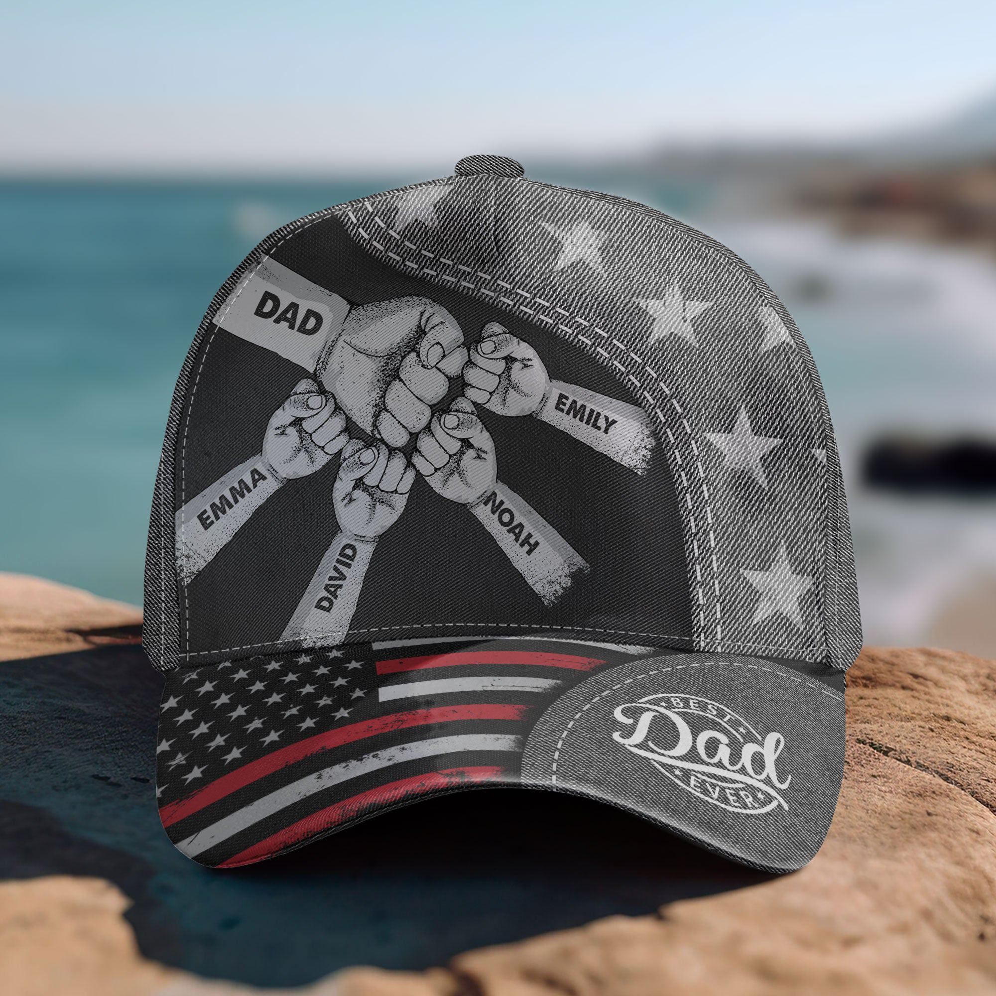 Fist Bump Daddy Grandpa Personalized Classic Cap