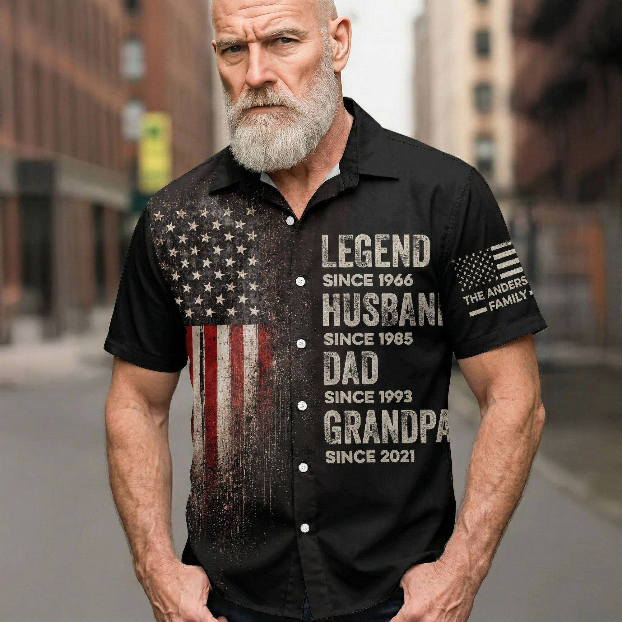 Legend Husband Dad And Grandpa Custom Family Name Personalized Hawaiian Shirt