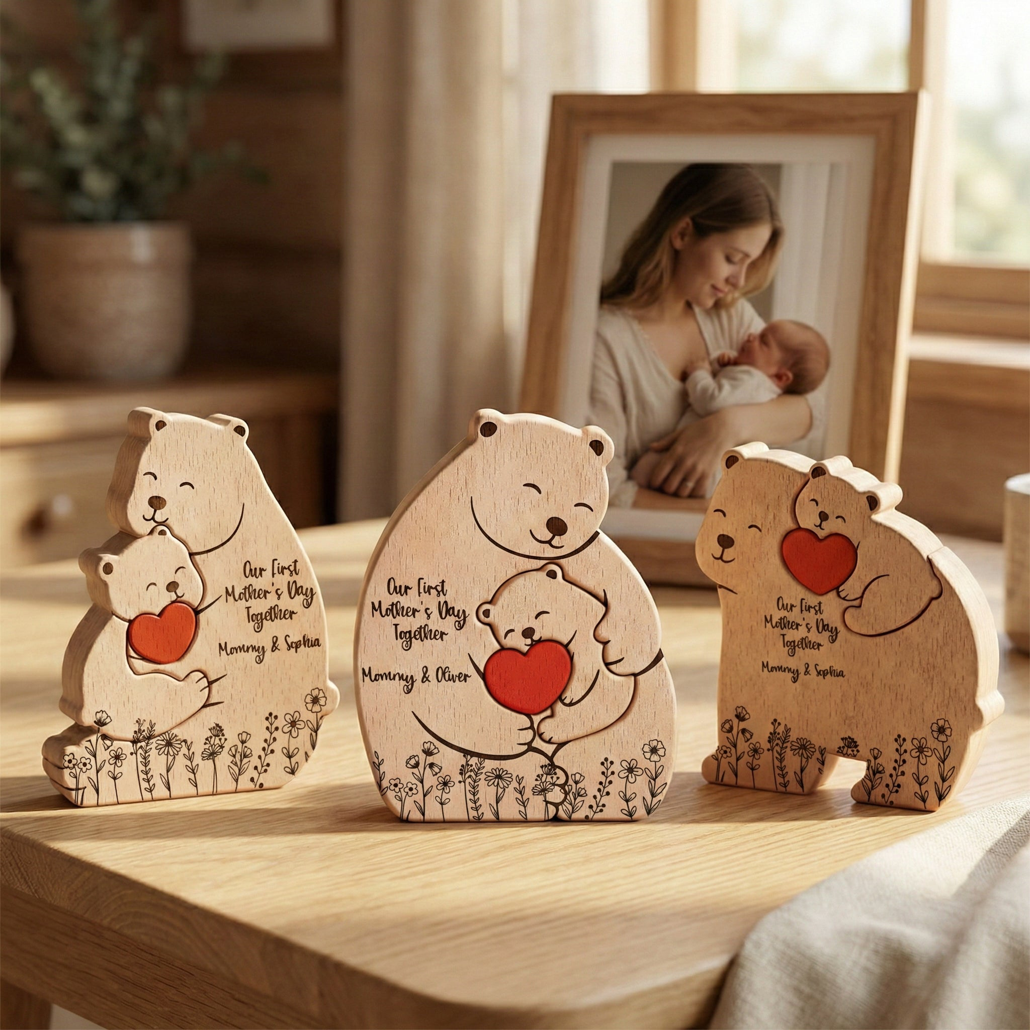 Our 1st Mother's Day Together Mama Bear - Wooden Puzzle