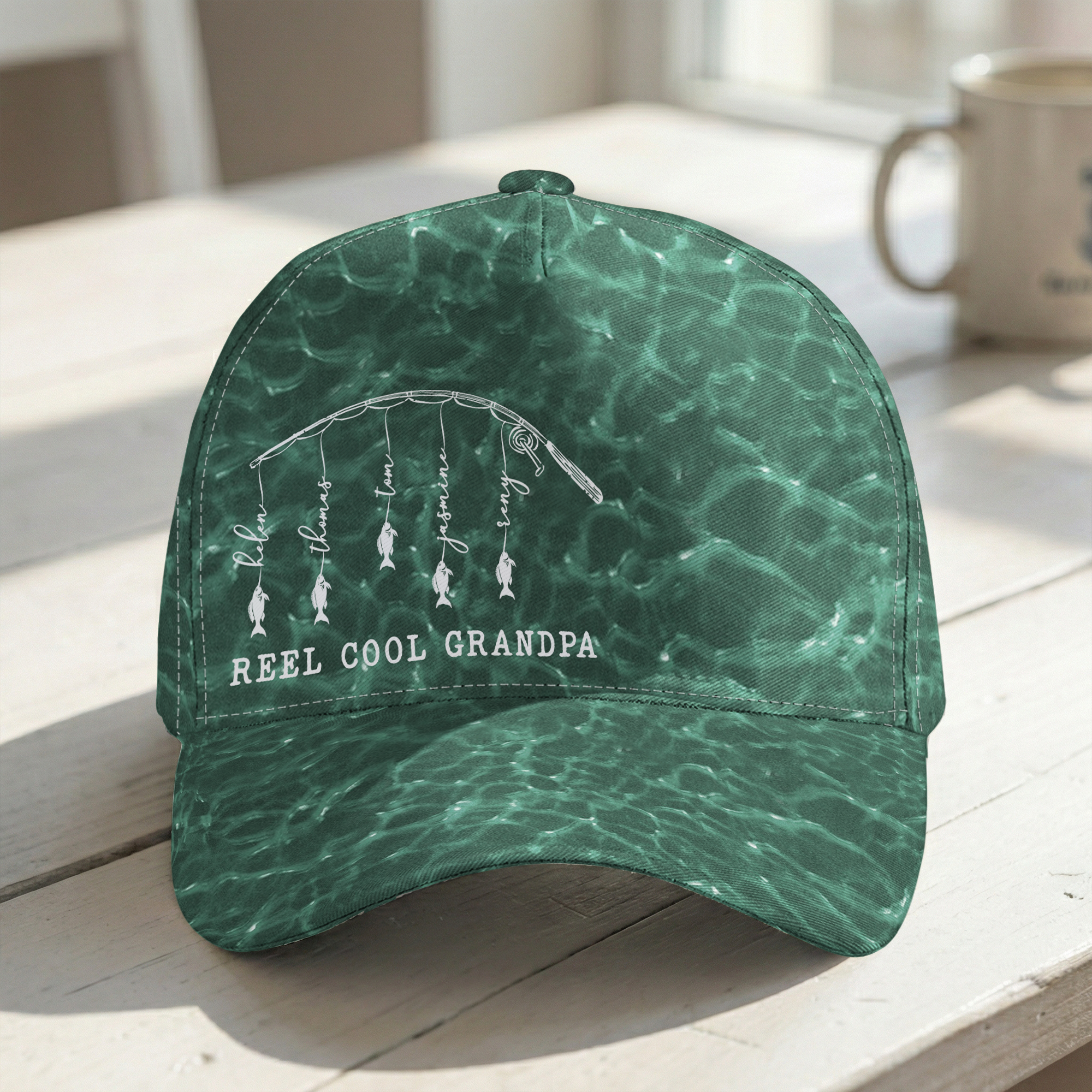 Reel Cool Dad Grandpa Personalized Cap