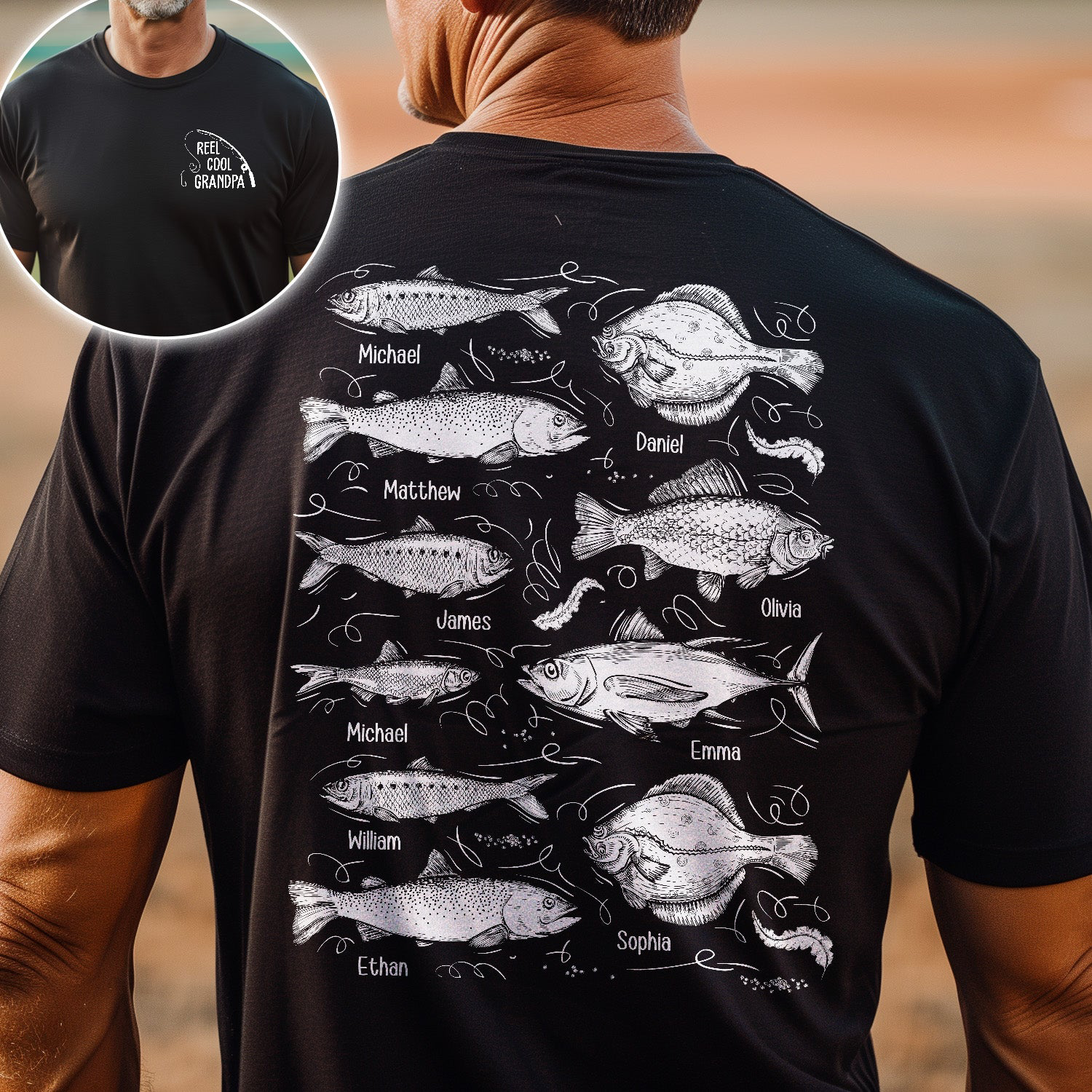 Reel Cool Grandpa Personalized Shirt