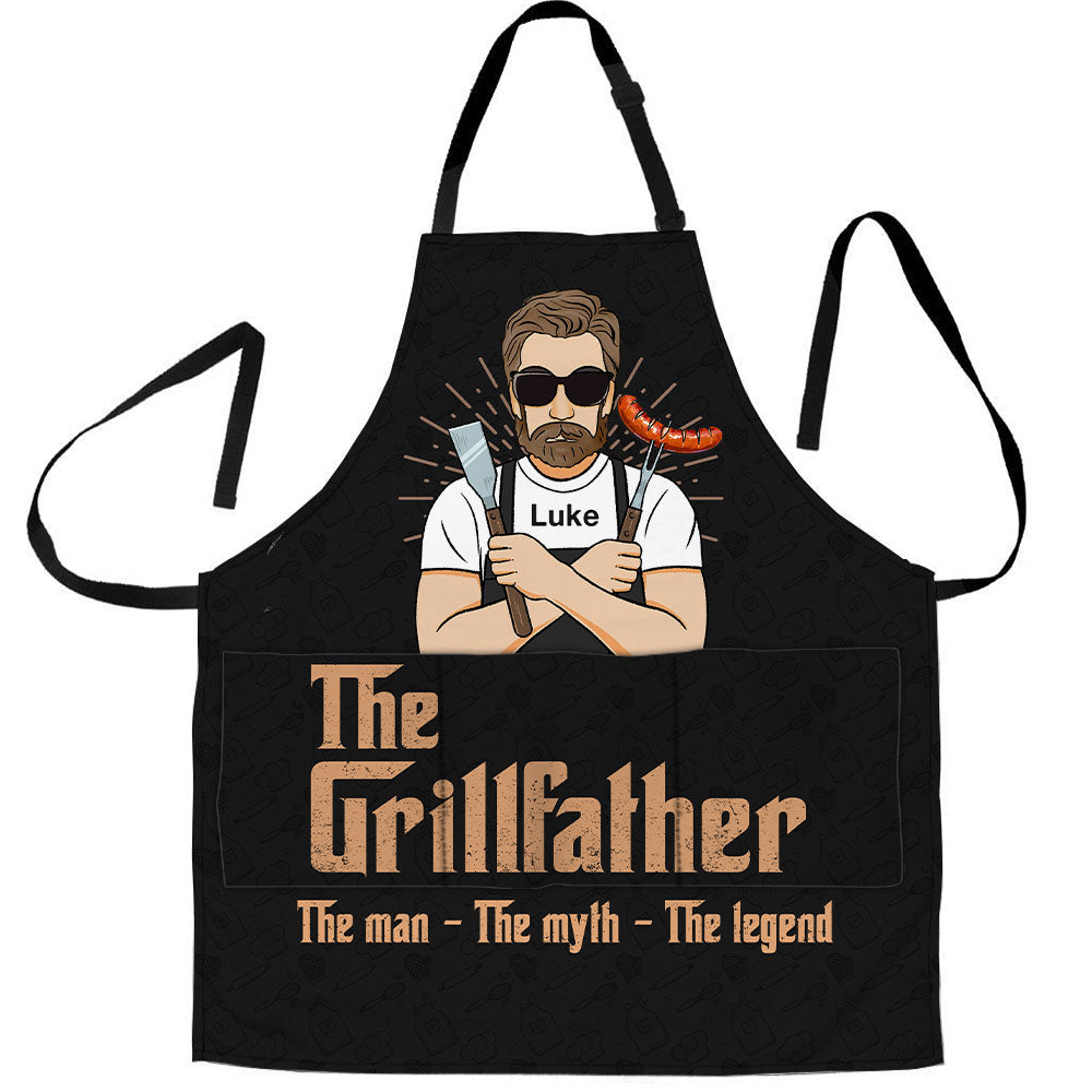 The Grillfather Personalized Apron With Pocket Birthday Funny