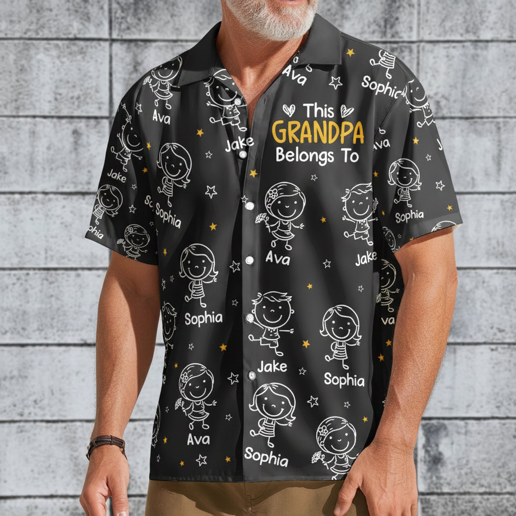 This Grandpa Belongs To Doodle Personalized Hawaiian Shirt